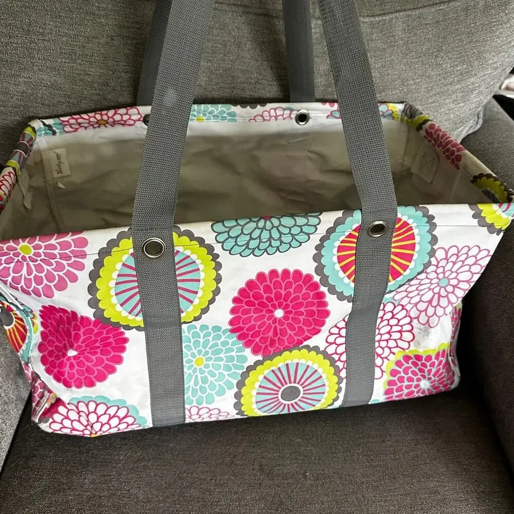 Thirty One Deluxe Utility Tote Bubble Bloom 21.5